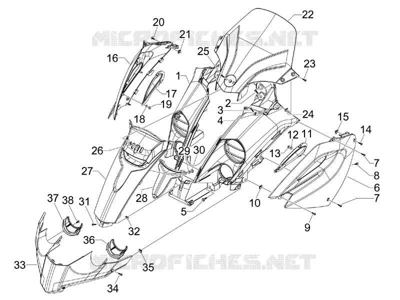 Tablier avant PIAGGIO PIAGGIO-SCOOTER 500 MP3 2008  MP3 500