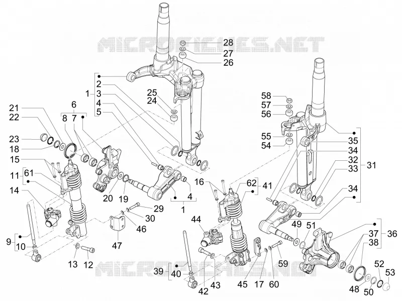 Composants de la fourche (Mingxing) PIAGGIO PIAGGIO-SCOOTER 500 MP3 2016  MP3 500 Business