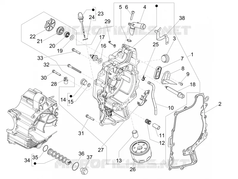 Couvercle volant magnetique - Filtre à huile PIAGGIO PIAGGIO-SCOOTER 500 MP3 2015  MP3 500 Business
