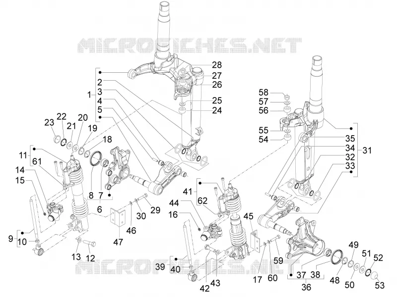 Composants de la fourche (Mingxing) PIAGGIO PIAGGIO-SCOOTER 500 MP3 2012  MP3 500 Sport