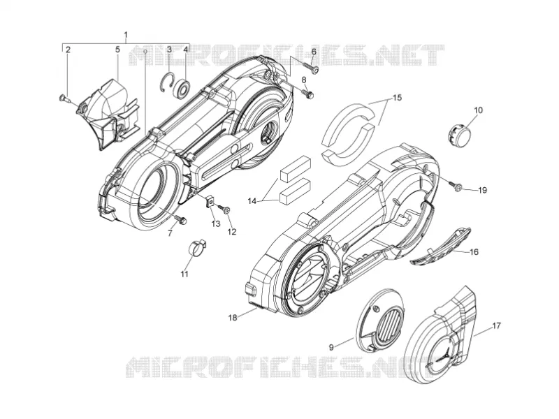Couvercle carter - Refoidissement carter PIAGGIO PIAGGIO-SCOOTER 500 MP3 2011  MP3 500 Sport