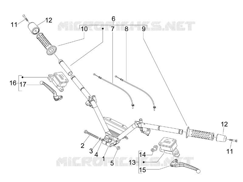 Guidon - Maître cylindre PIAGGIO PIAGGIO-SCOOTER 500 MP3 2011  MP3 500 Sport