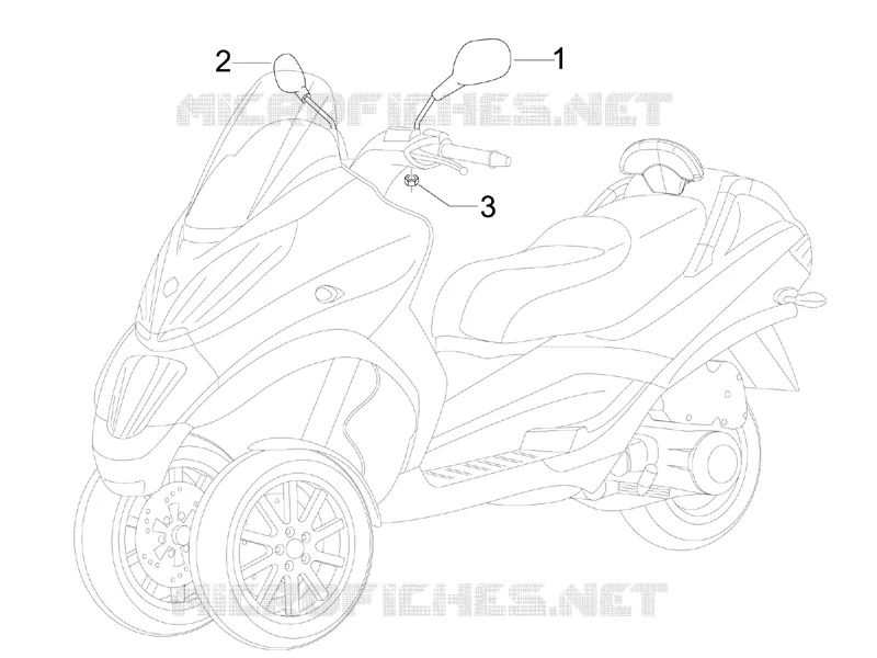 Rétroviseur/s PIAGGIO PIAGGIO-SCOOTER 500 MP3 2011  MP3 500 Business