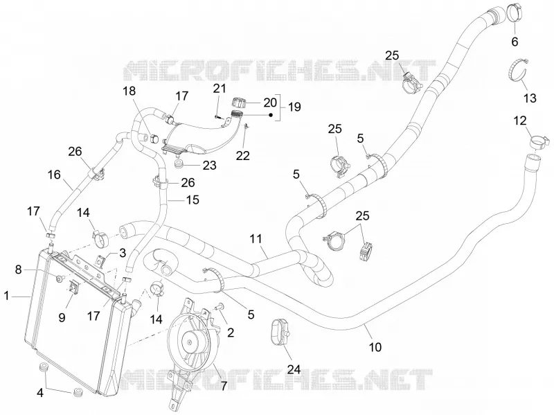 Cooling system PIAGGIO PIAGGIO-SCOOTER 500 MP3 2017  MP3 500 Sport ABS E4
