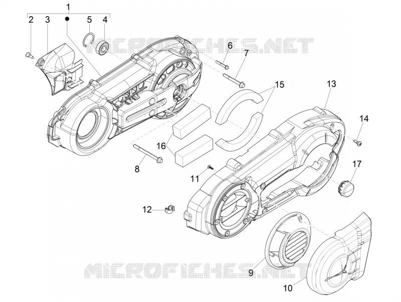 Crankcase cover - Crankcase cooling PIAGGIO PIAGGIO-SCOOTER 500 MP3 2017  MP3 500 Sport ABS E4