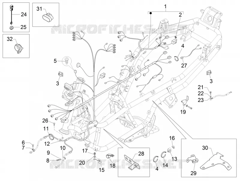 Main cable harness PIAGGIO PIAGGIO-SCOOTER 500 MP3 2017  MP3 500 Sport ABS E4