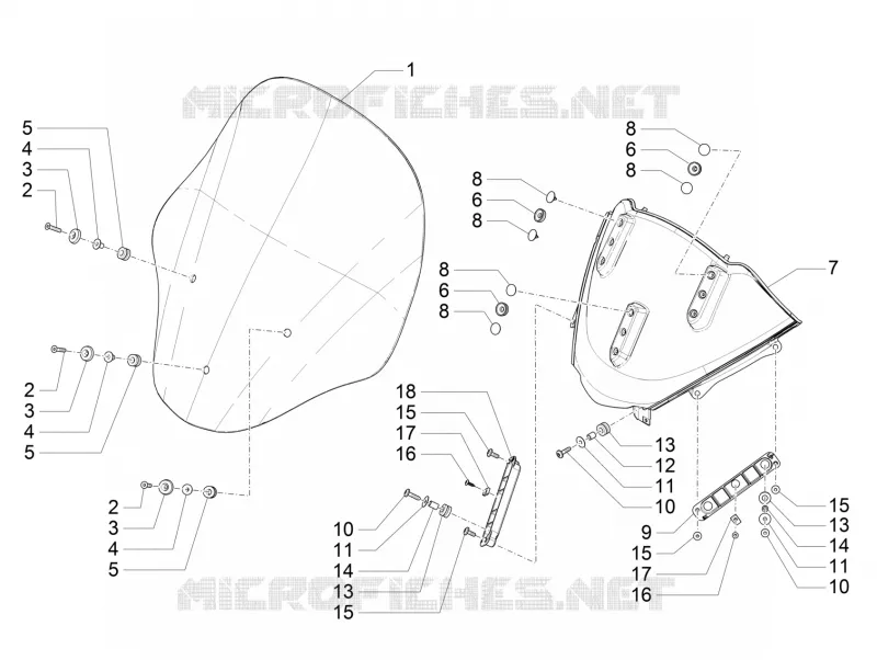 Windshield - Glass PIAGGIO PIAGGIO-SCOOTER 500 MP3 2017  MP3 500 Business ABS E4