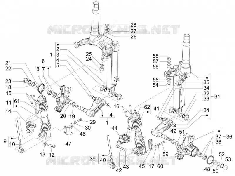Composants de la fourche (Mingxing) PIAGGIO PIAGGIO-SCOOTER 500 MP3 2016  MP3 500 Business E4