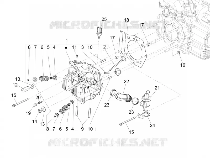 Ensemble culasse - Soupape PIAGGIO PIAGGIO-SCOOTER 500 MP3 2016  MP3 500 Sport E4