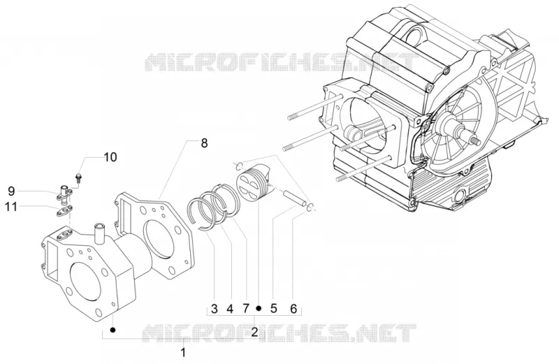 Groupe cylindre-piston-axe PIAGGIO PIAGGIO-SCOOTER 500 MP3 2018  MP3 500 Business E4