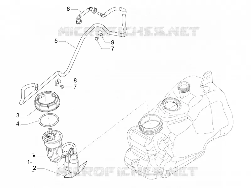 Instalation de l'alimentation PIAGGIO PIAGGIO-SCOOTER 500 MP3 2017  MP3 500 Sport E4