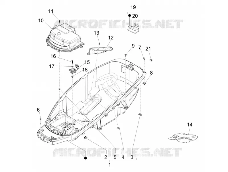 Logement casque - Dessous de selle PIAGGIO PIAGGIO-SCOOTER 500 MP3 2018  MP3 500 Business E4