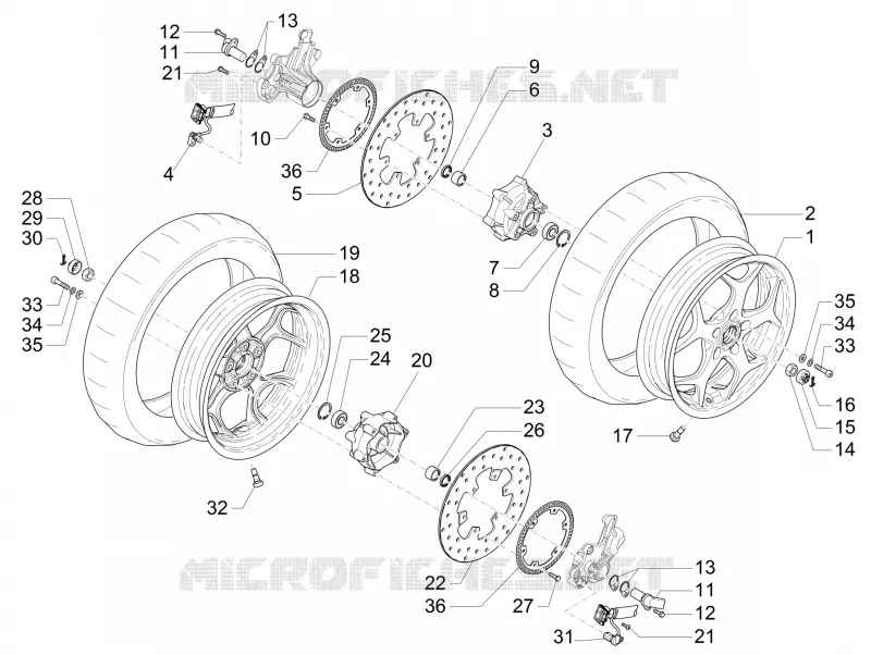 Roue avant PIAGGIO PIAGGIO-SCOOTER 500 MP3 2016  MP3 500 Business E4