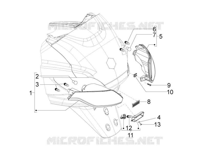 Eclairages arrière - Clignotants PIAGGIO PIAGGIO-SCOOTER 500 MP3 2012  MP3 500 Sport