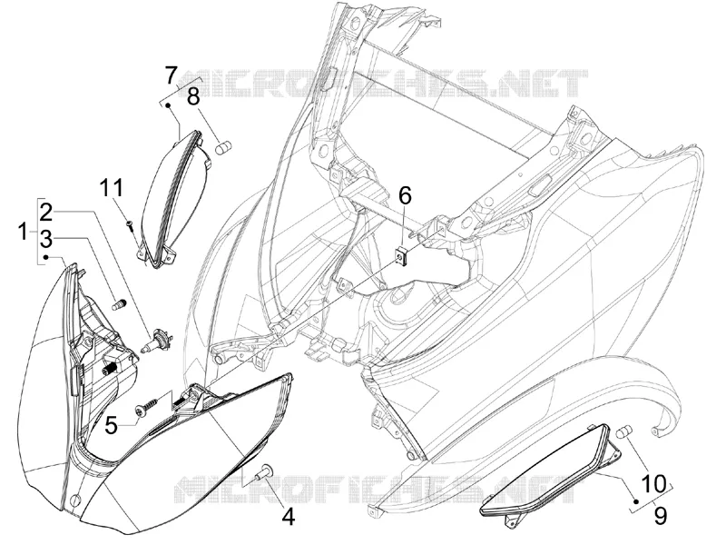 Eclairages avant - Clignotants PIAGGIO PIAGGIO-SCOOTER 500 MP3 2011  MP3 500 Business