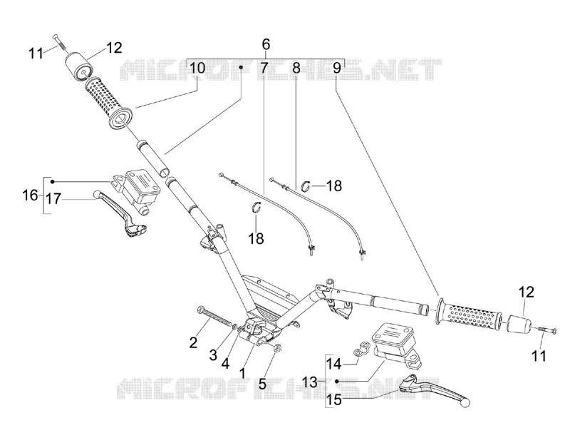 Guidon - Maître cylindre PIAGGIO PIAGGIO-SCOOTER 500 MP3 2011  MP3 500 Sport
