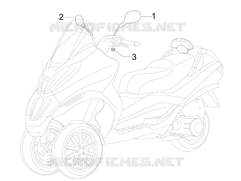 Rétroviseur/s PIAGGIO PIAGGIO-SCOOTER 500 MP3 2011  MP3 500 Sport