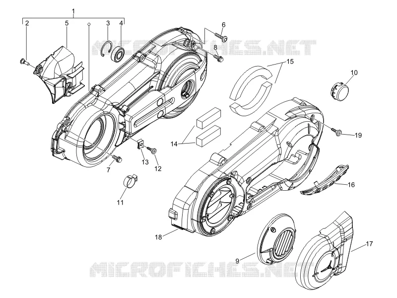 Couvercle carter - Refoidissement carter PIAGGIO PIAGGIO-SCOOTER 500 MP3 2010  MP3 500 Sport