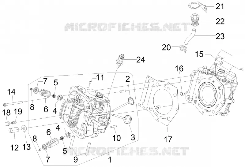 Ensemble culasse - Soupape PIAGGIO PIAGGIO-SCOOTER 500 MP3 2011  MP3 500 Sport