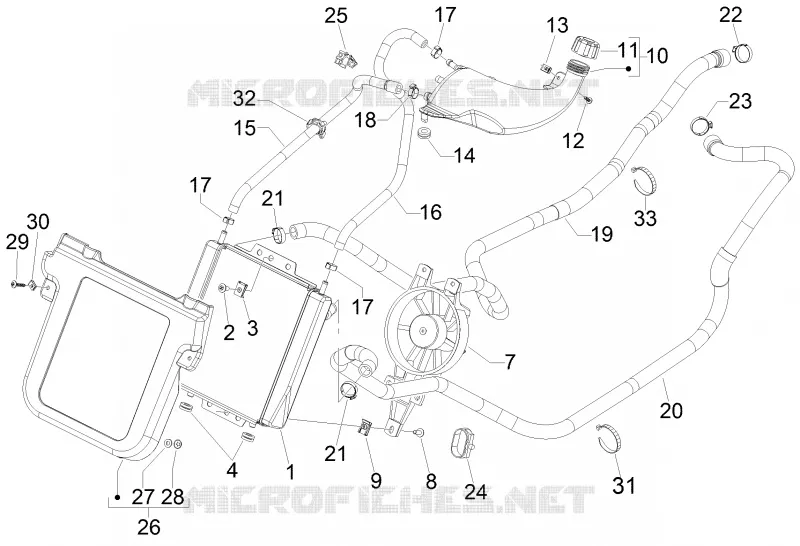 Instalation de refoidissement PIAGGIO PIAGGIO-SCOOTER 500 MP3 2010  MP3 500 Sport
