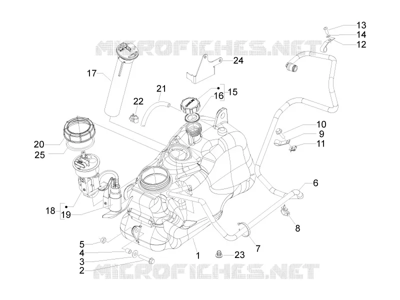 Réservoir carburant PIAGGIO PIAGGIO-SCOOTER 500 MP3 2012  MP3 500 Sport