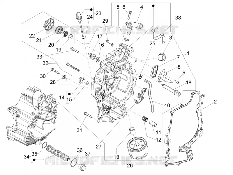 Couvercle volant magnetique - Filtre à huile PIAGGIO PIAGGIO-SCOOTER 500 MP3 2015  MP3 500 Business ABS E3-E4