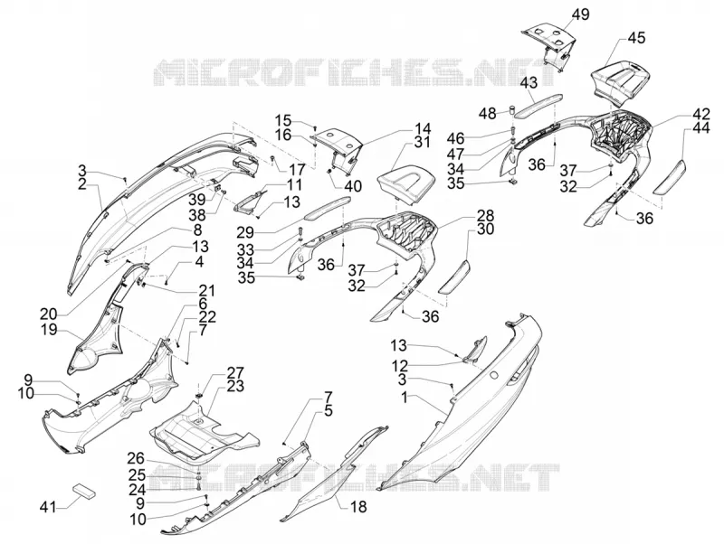 Couvertures laterales - Spoiler PIAGGIO PIAGGIO-SCOOTER 500 MP3 2017  MP3 500 Sport ABS E3-E4