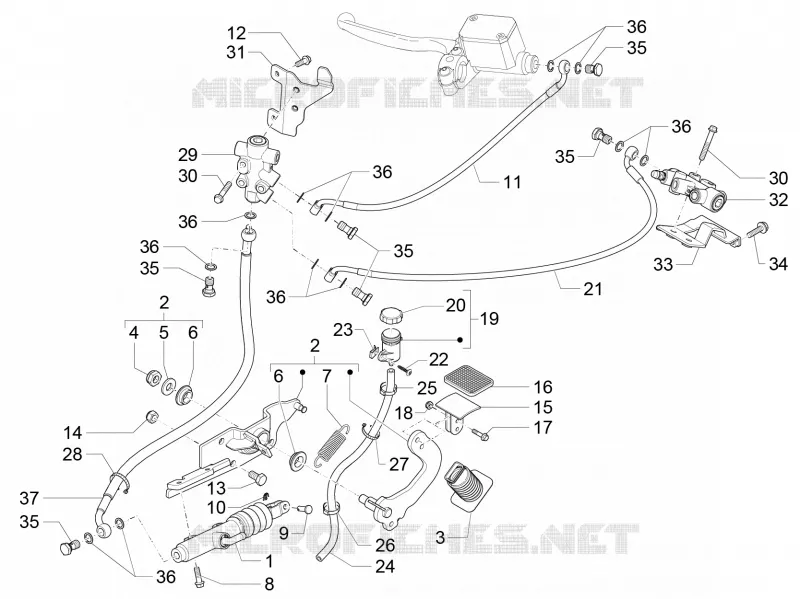Groupe pédales - Leviers PIAGGIO PIAGGIO-SCOOTER 500 MP3 2017  MP3 500 Business ABS E3-E4