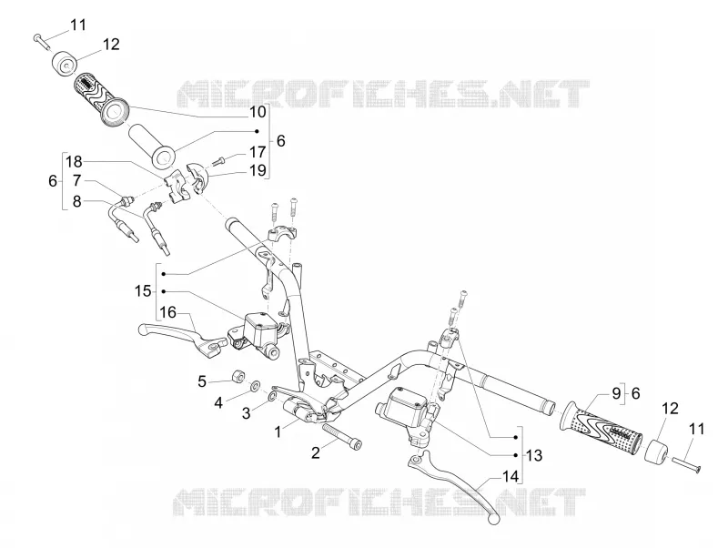 Guidon - Maître cylindre PIAGGIO PIAGGIO-SCOOTER 500 MP3 2015  MP3 500 Business ABS E3-E4