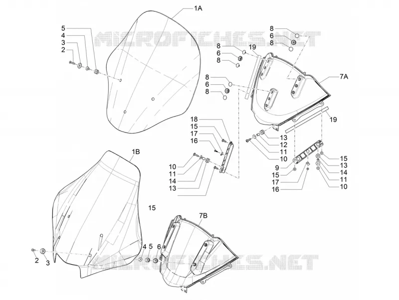 Pare-brise - Glaces PIAGGIO PIAGGIO-SCOOTER 500 MP3 2016  MP3 500 Sport ABS E3-E4