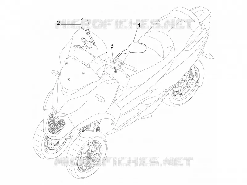 Rétroviseur/s PIAGGIO PIAGGIO-SCOOTER 500 MP3 2016  MP3 500 Sport ABS E3-E4