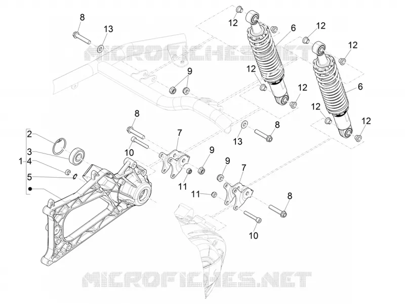 Suspension arrière - Amortisseur/s PIAGGIO PIAGGIO-SCOOTER 500 MP3 2017  MP3 500 Sport ABS E3-E4