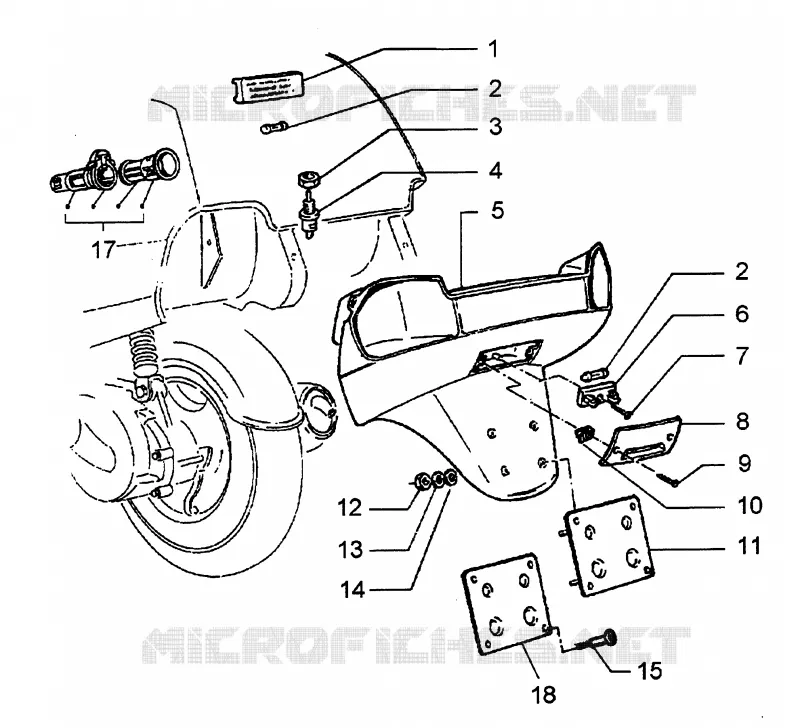 Porte-plaque PIAGGIO PIAGGIO-SCOOTER 250 HEXAGON Other year  Hexagon GT