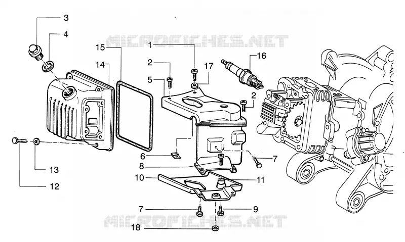 Couvre-culasse PIAGGIO PIAGGIO-SCOOTER 125 HEXAGON 1999  HEXAGON LX4
