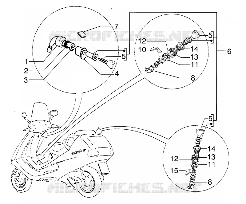 Serrures PIAGGIO PIAGGIO-SCOOTER 125 HEXAGON 1999  HEXAGON LX4
