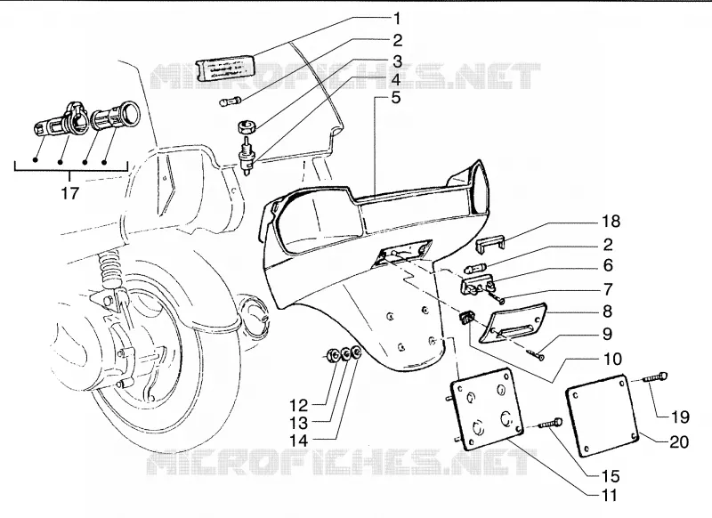 Porte-plaque PIAGGIO PIAGGIO-SCOOTER 125 SUPER-HEXAGON Other year  Super Hexagon GTX 12