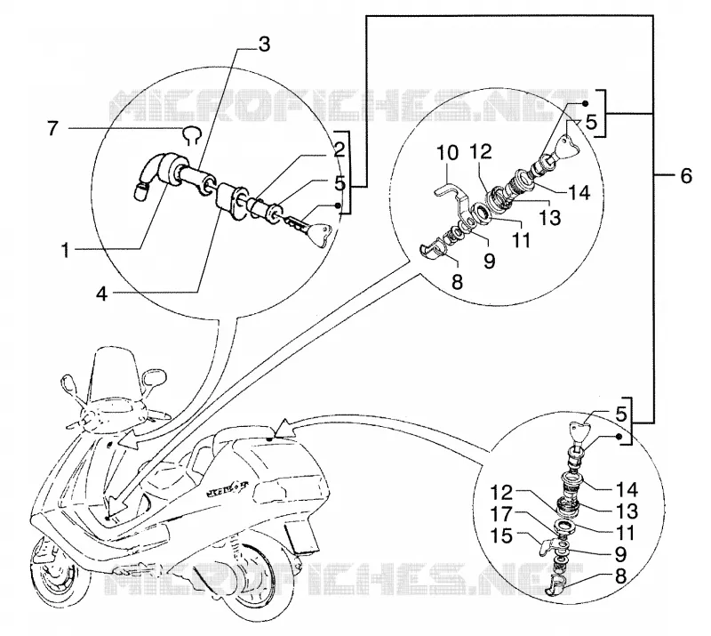 Serrures PIAGGIO PIAGGIO-SCOOTER 125 SUPER-HEXAGON Other year  Super Hexagon GTX 12