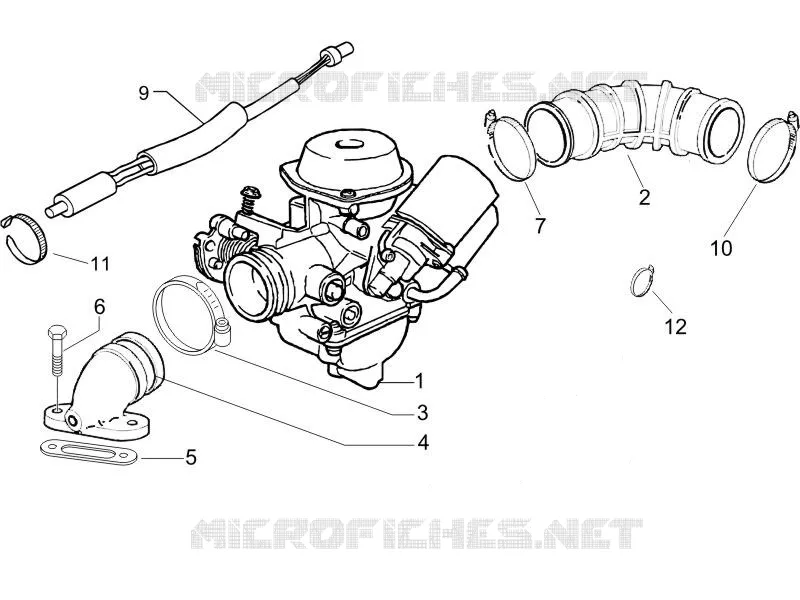 Carburateur complet - Raccord d'admission PIAGGIO PIAGGIO-SCOOTER 150 LIBERTY 2011  Liberty 4T 2V E3 PTT