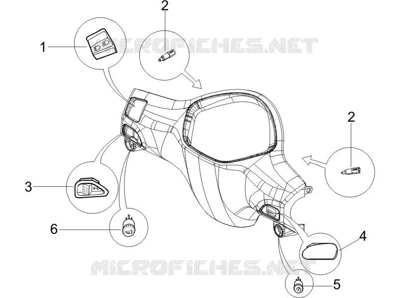 Inverseurs - Commutateurs - Boutons - Interrupteurs PIAGGIO PIAGGIO-SCOOTER 150 LIBERTY 2011  Liberty 4T 2V E3 PTT