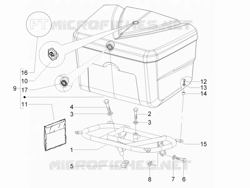 Porte-bagages arrière PIAGGIO PIAGGIO-SCOOTER 150 LIBERTY 2011  Liberty 4T 2V E3 PTT