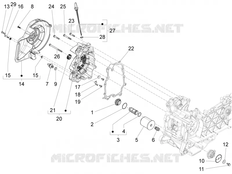 Couvercle volant magnetique - Filtre à huile PIAGGIO PIAGGIO-SCOOTER 150 LIBERTY 2013  Liberty 4T 3V ie LEM