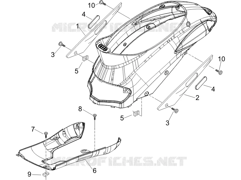Couvertures laterales - Spoiler PIAGGIO PIAGGIO-SCOOTER 150 LIBERTY 2008  Liberty 4T E3