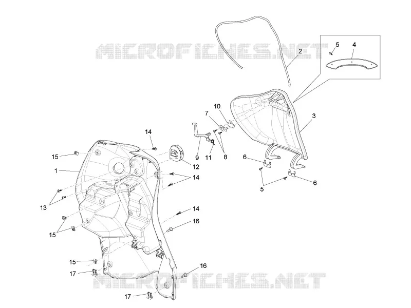 Coffre avant - Contre-tablier PIAGGIO PIAGGIO-SCOOTER 150 LIBERTY 2011  Liberty 4T E3 MOC