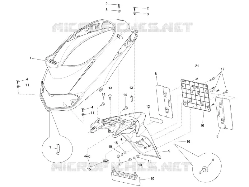 Couvercle arrière - Pare-boue PIAGGIO PIAGGIO-SCOOTER 150 LIBERTY 2013  Liberty 4T E3 MOC