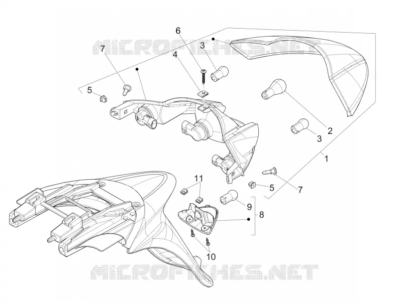 Eclairages arrière - Clignotants PIAGGIO PIAGGIO-SCOOTER 150 LIBERTY 2009  Liberty 4T E3 MOC