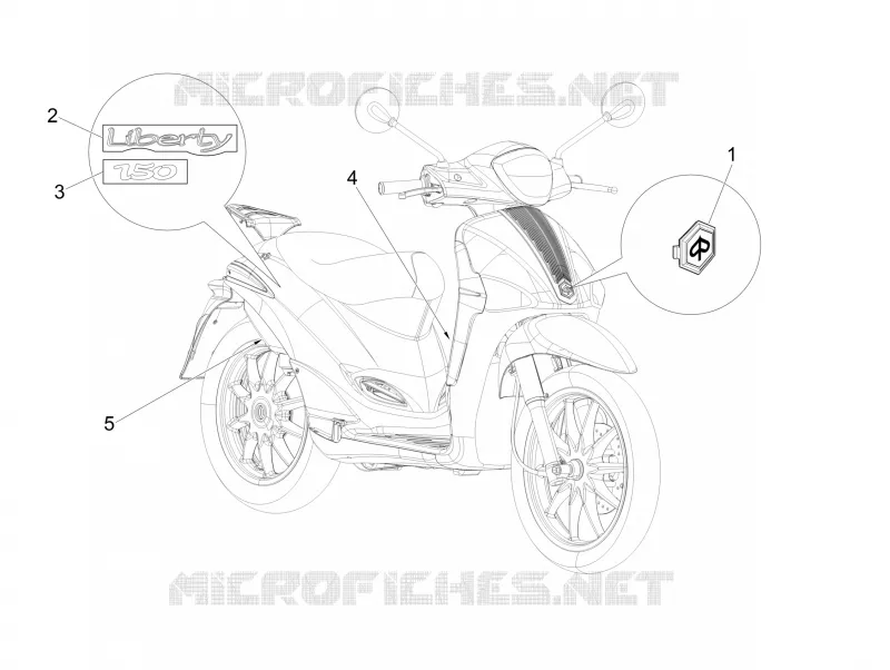 Monogrammes - Decorations PIAGGIO PIAGGIO-SCOOTER 150 LIBERTY 2011  Liberty 4T E3 MOC