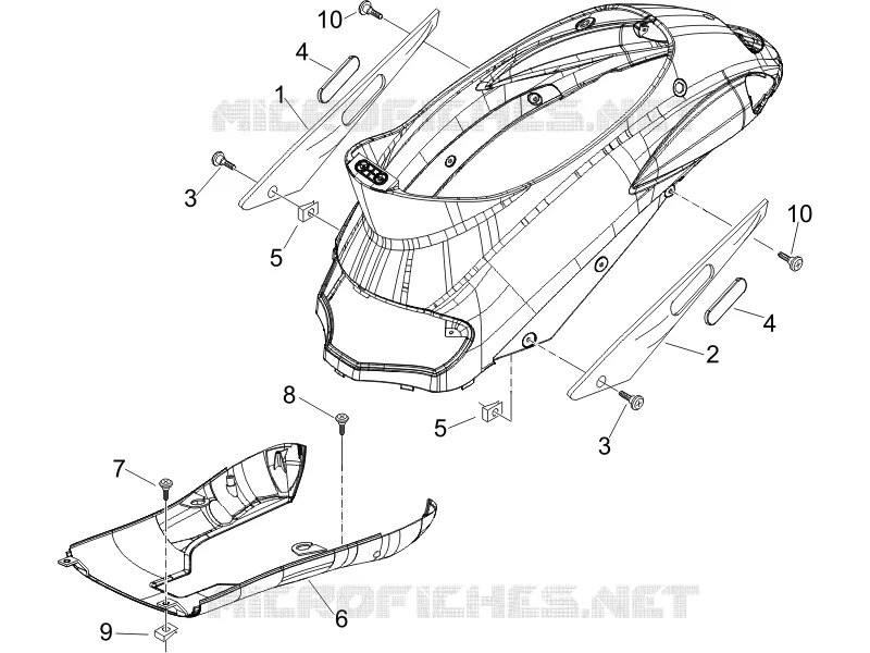 Couvertures laterales - Spoiler PIAGGIO PIAGGIO-SCOOTER 150 LIBERTY 2008  Liberty 4T Sport E3