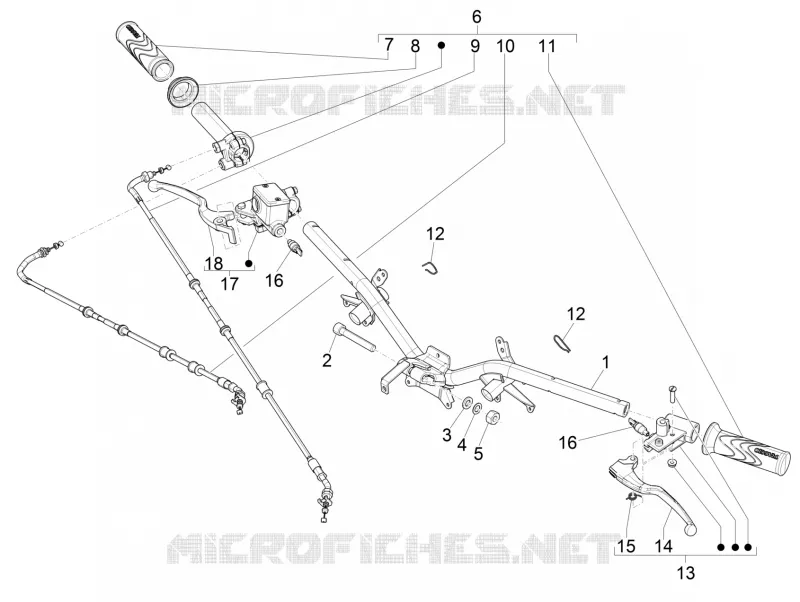 Guidon - Maître cylindre PIAGGIO PIAGGIO-SCOOTER 150 LIBERTY 2017  Liberty iGet 4T 3V ie ABS