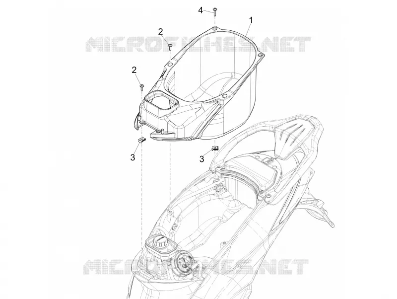 Logement casque - Dessous de selle PIAGGIO PIAGGIO-SCOOTER 150 LIBERTY 2016  Liberty iGet 4T 3V ie ABS