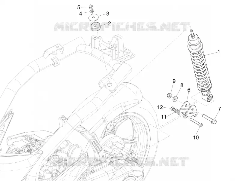 Suspension arrière - Amortisseur/s PIAGGIO PIAGGIO-SCOOTER 150 LIBERTY 2018  Liberty iGet 4T 3V ie ABS